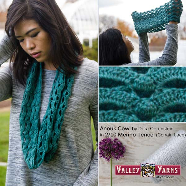Anouk Cowl in 2/10 Merino Tencel