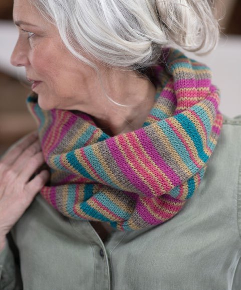 Bayadere Stripe Cowl Knitting Pattern