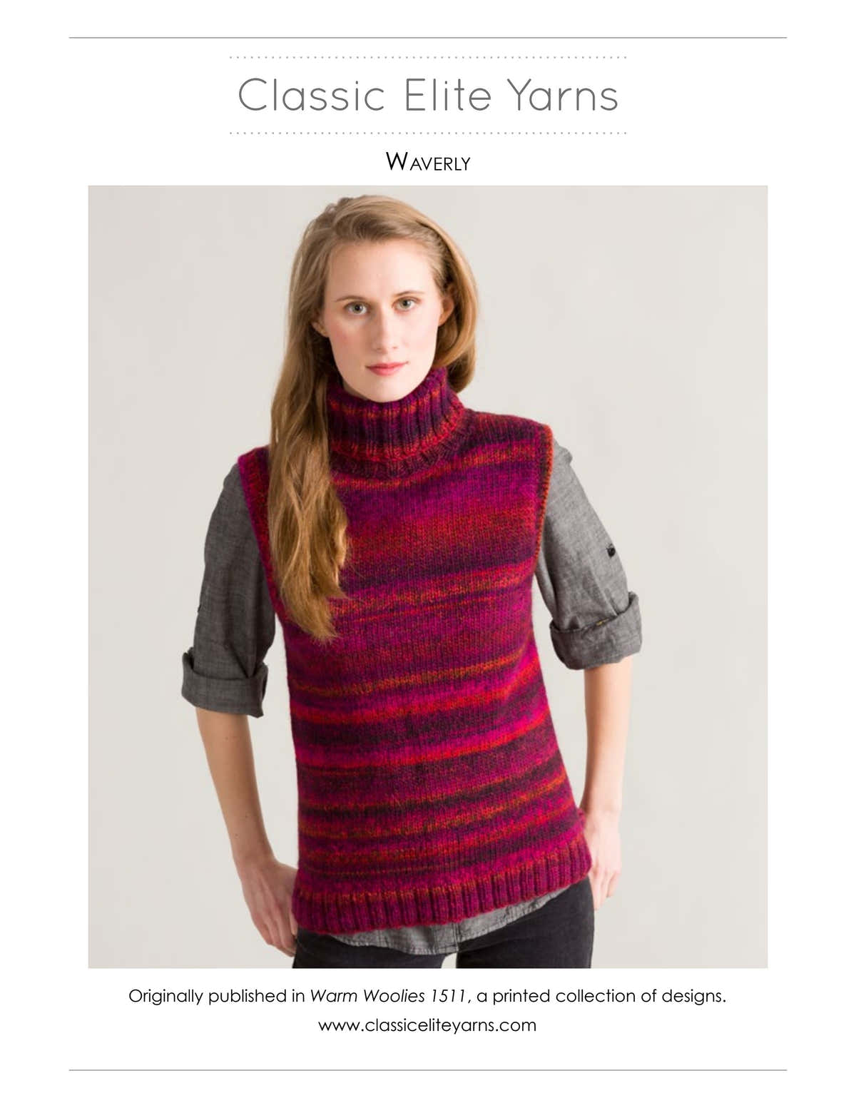 Classic Elite Yarns Waverly Vest Knitting Pattern