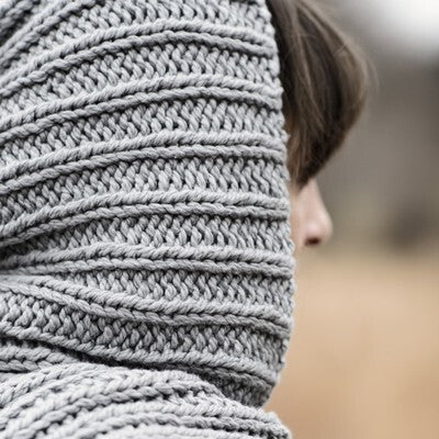 Blue Sky Fibers Breezy Point Hood Scarf Knitting Pattern