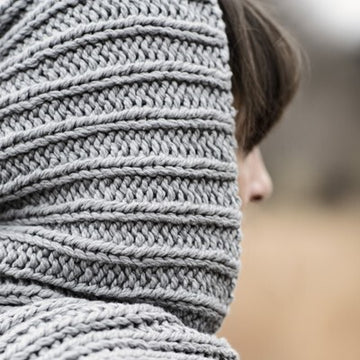 Blue Sky Fibers Breezy Point Hood Scarf Knitting Pattern