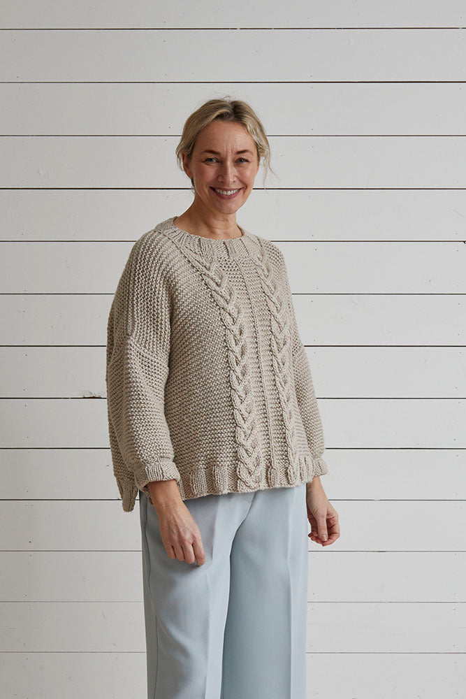 Debbie Bliss Cable & Garter Sweater Knitting Pattern
