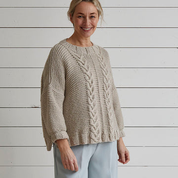 Debbie Bliss Cable & Garter Sweater Knitting Pattern