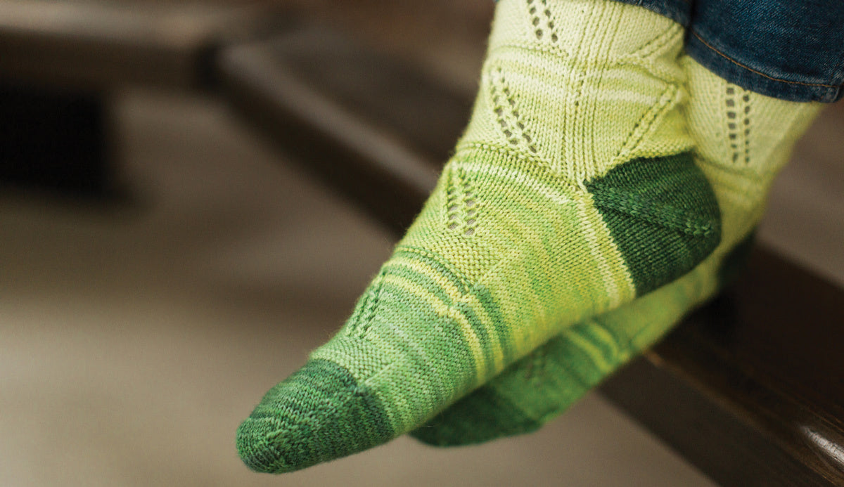 SweetGeorgia Unfurling Leaves Socks Knitting Pattern