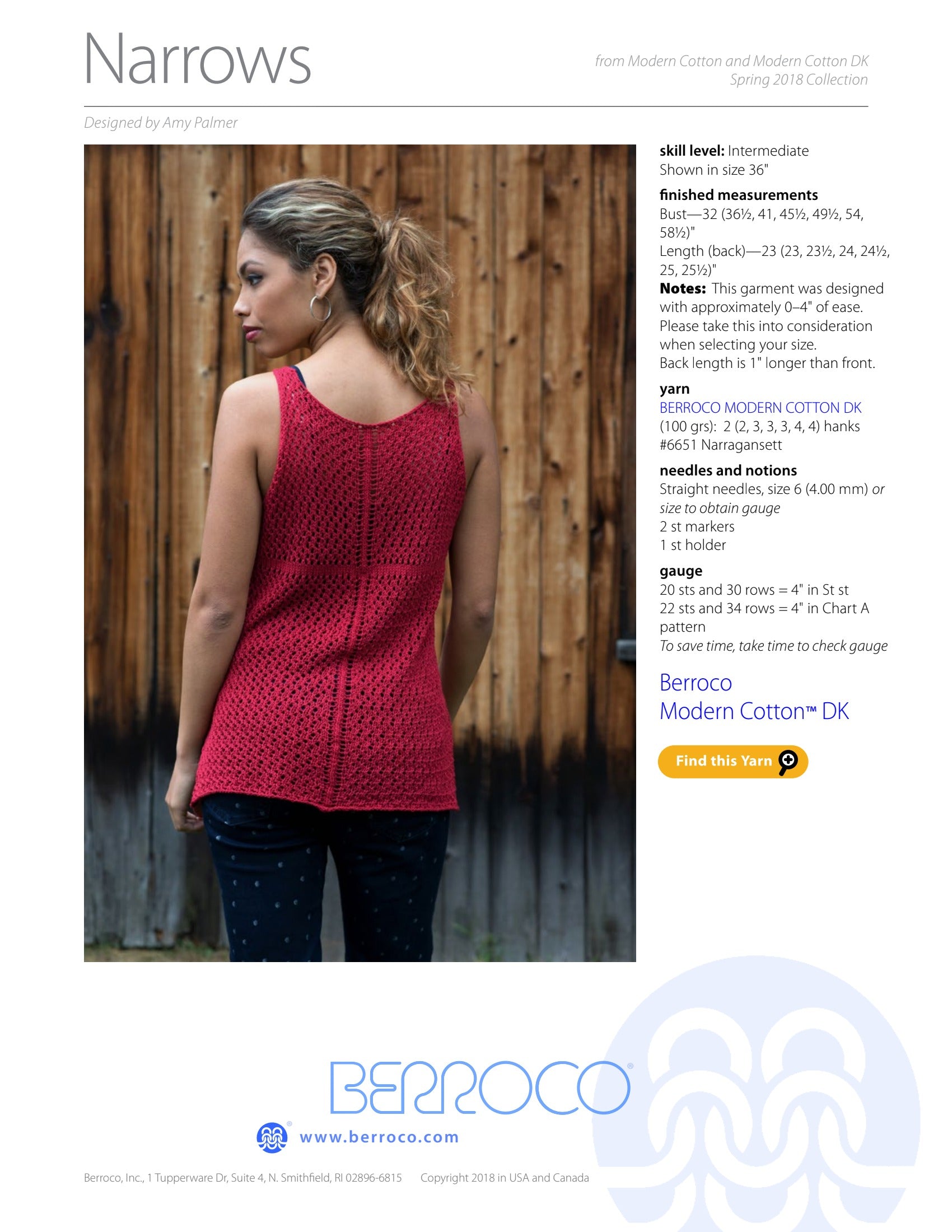 Berroco Narrows Jumper Knitting Pattern