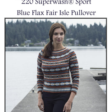 Blue Flax Fair Isle Pullover in Cascade Yarns 220 Superwash Sport - Free