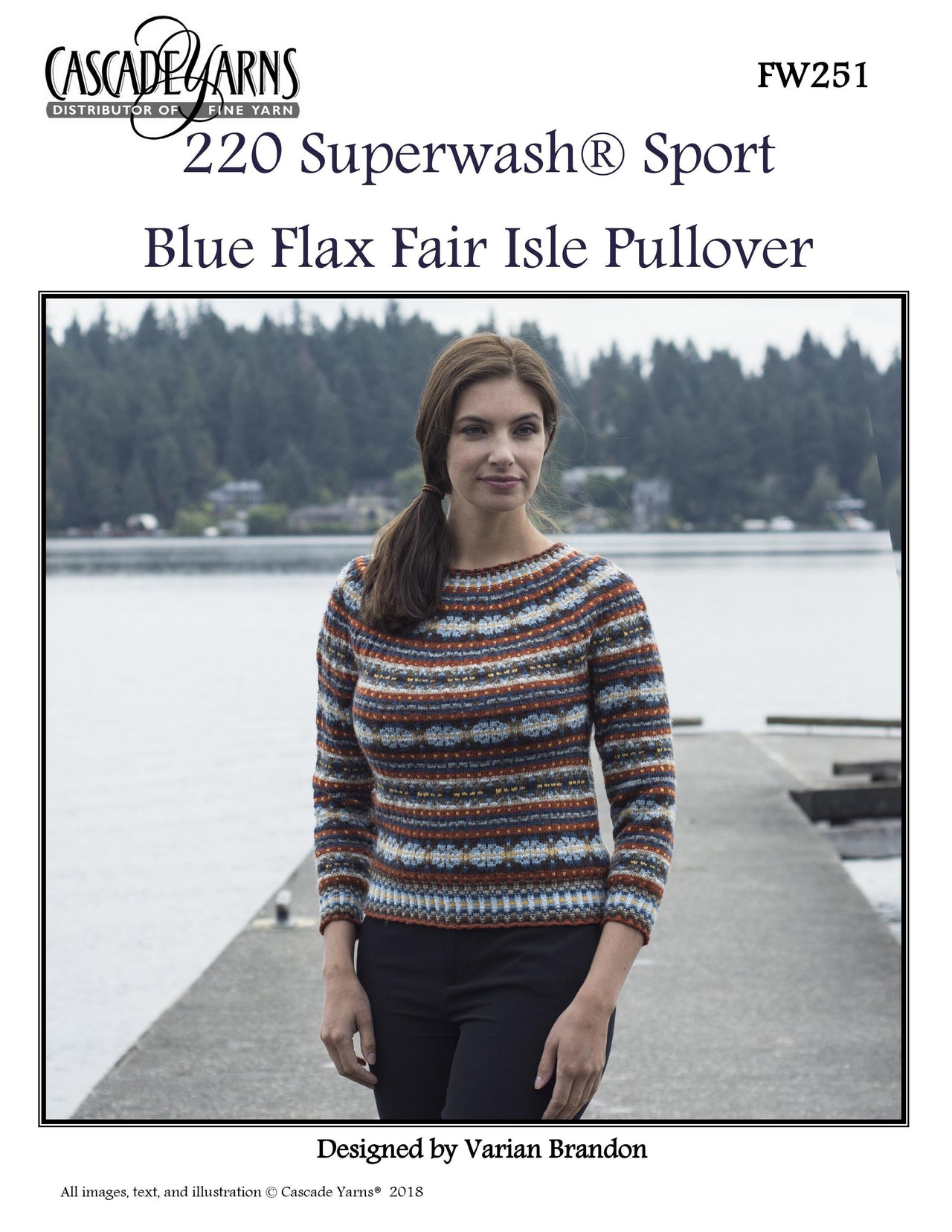 Blue Flax Fair Isle Pullover in Cascade Yarns 220 Superwash Sport - Free