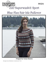 Blue Flax Fair Isle Pullover in Cascade Yarns 220 Superwash Sport - Free