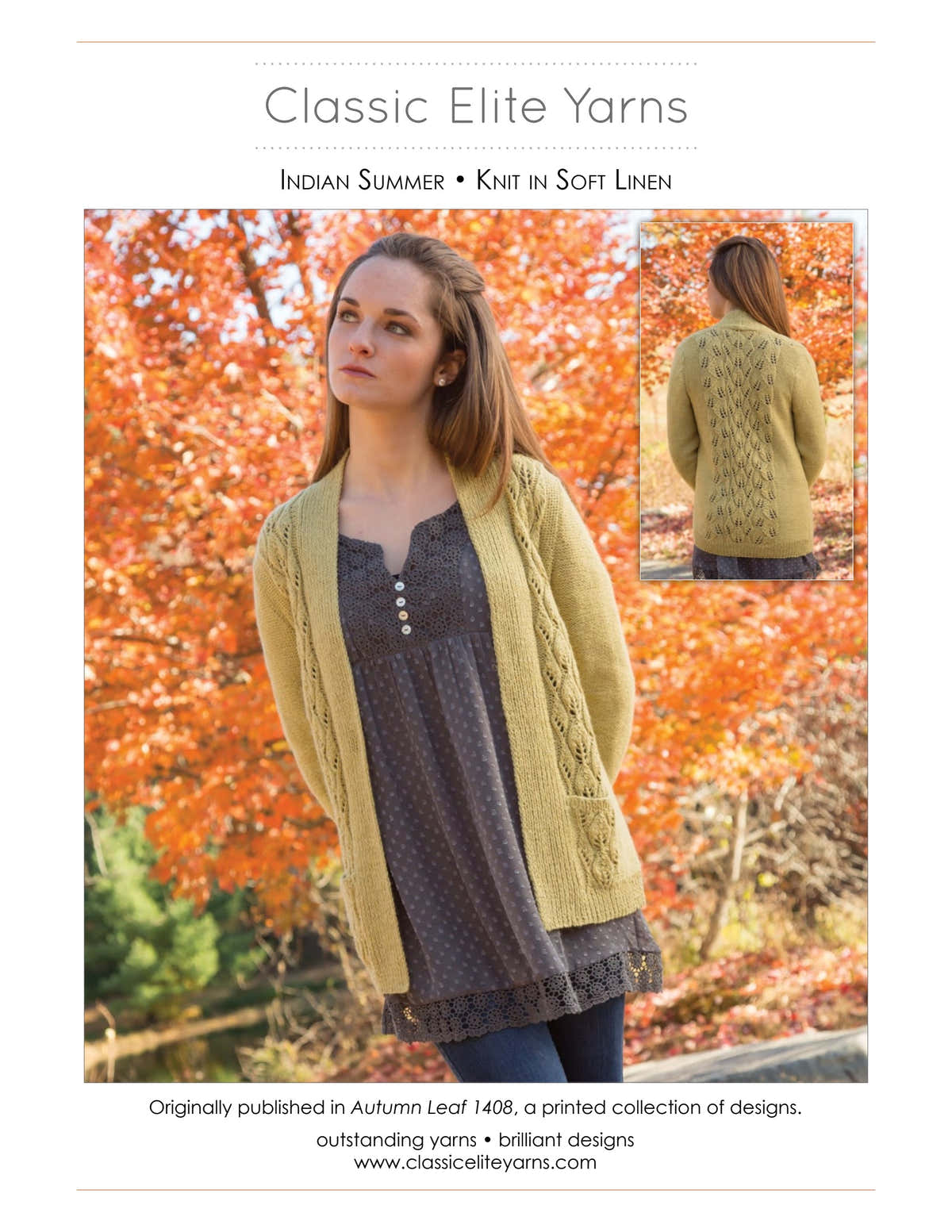 Classic Elite Yarns Indian Summer Cardigan Knitting Pattern