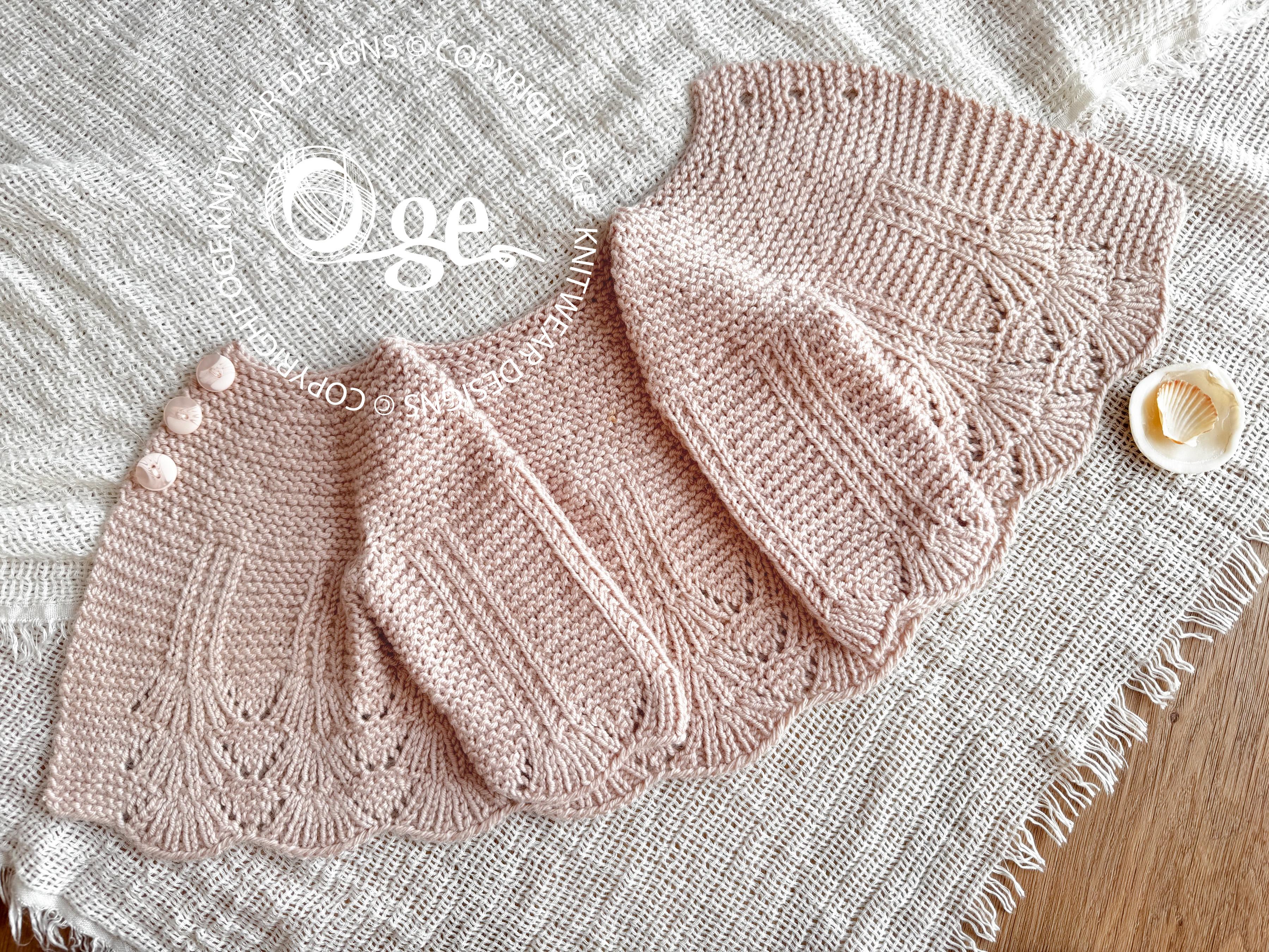 Shell Border Baby Cardigan - P097
