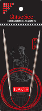 ChiaoGoo 47 in RED Lace Circular Needles Stainless Steel