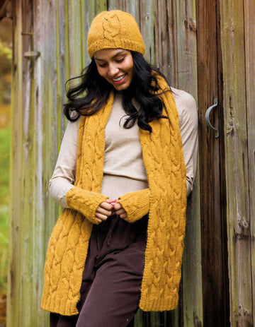 Irene Knitted Cable Accessory Set in Fable Brushed Aran