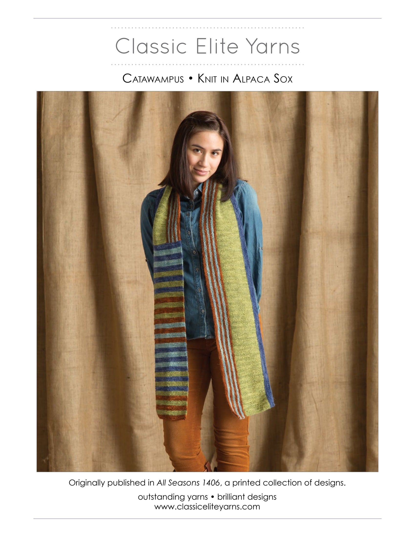 Classic Elite Yarns Catawampus Scarf Knitting Pattern