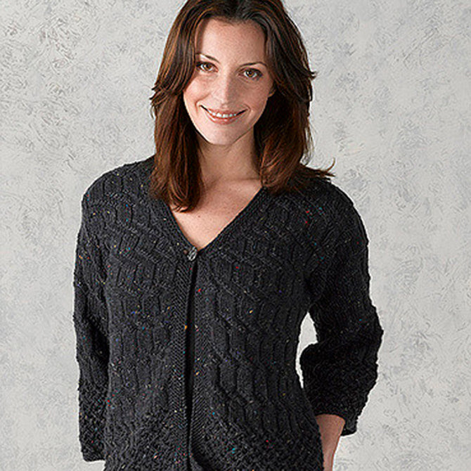Valley Yarns Watered Steel Cardigan Knitting Pattern