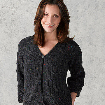 Valley Yarns Watered Steel Cardigan Knitting Pattern