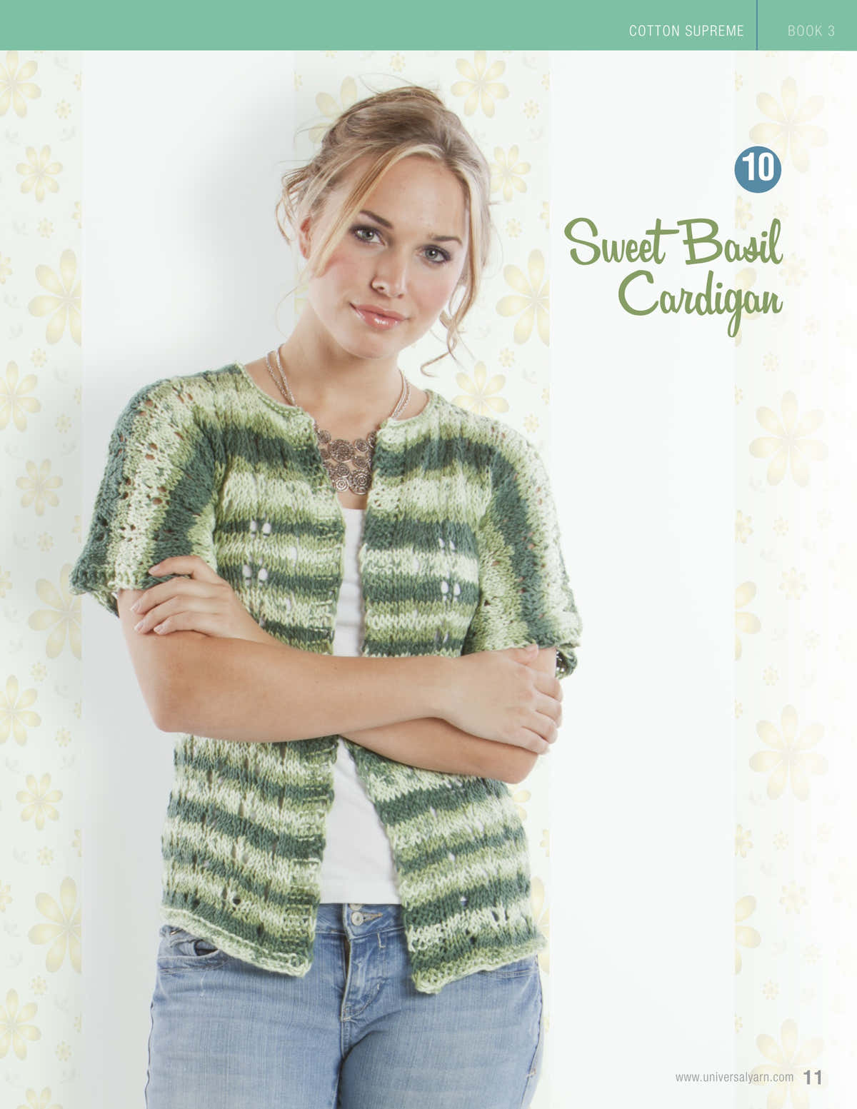 Universal Yarn Sweet Basil Cardigan Knitting Pattern