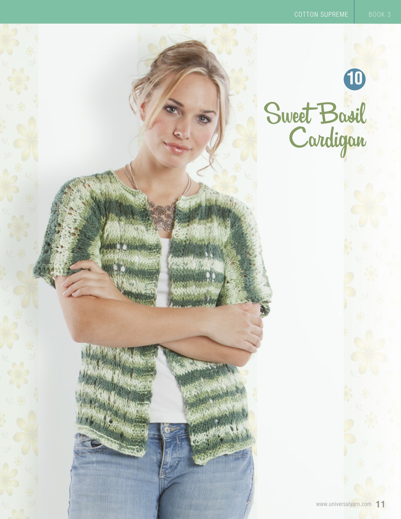 Universal Yarn Sweet Basil Cardigan Knitting Pattern
