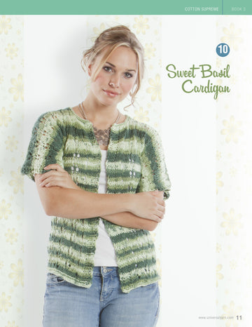 Universal Yarn Sweet Basil Cardigan Knitting Pattern