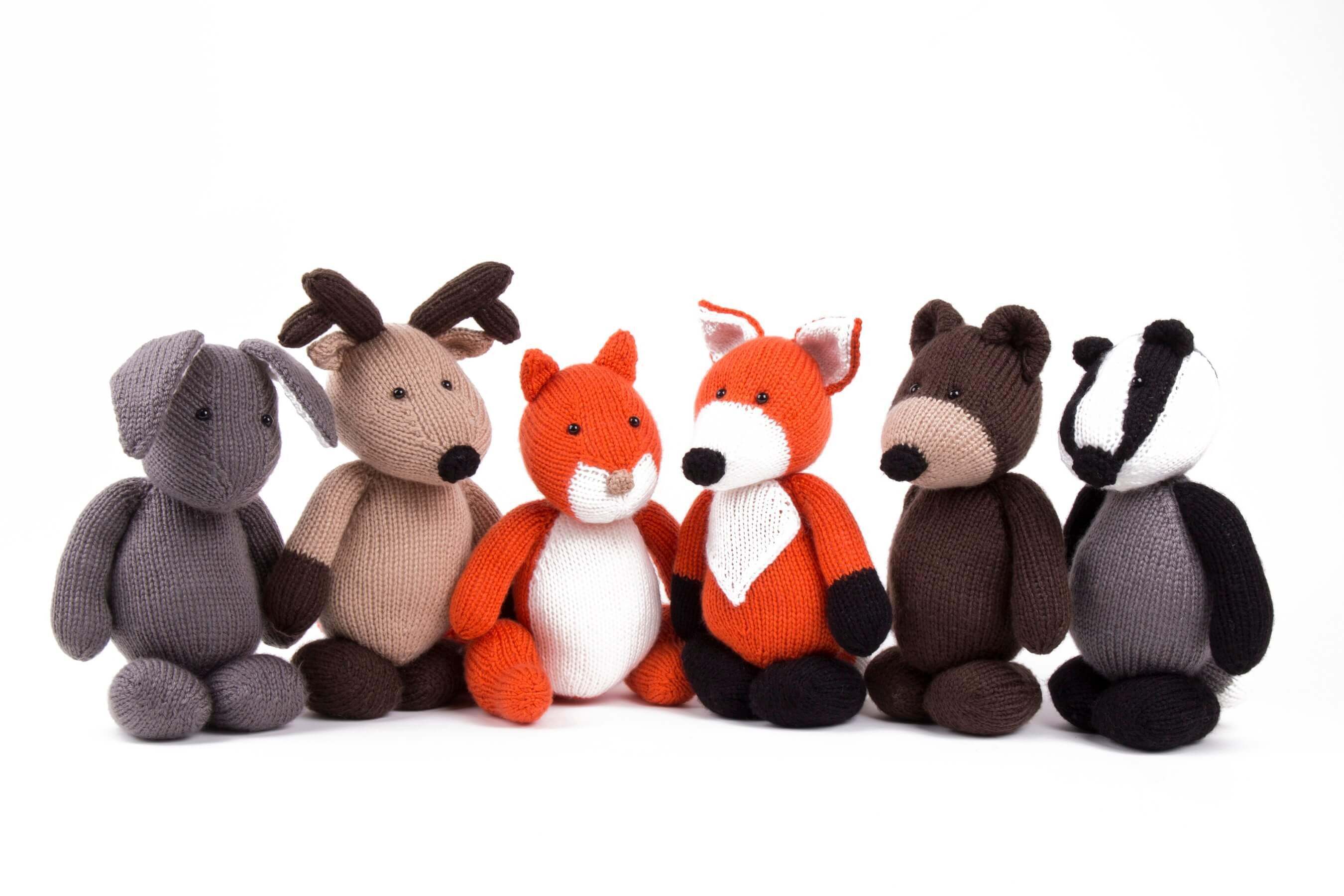 Deramores Woodland Animals Toy Knitting Pattern