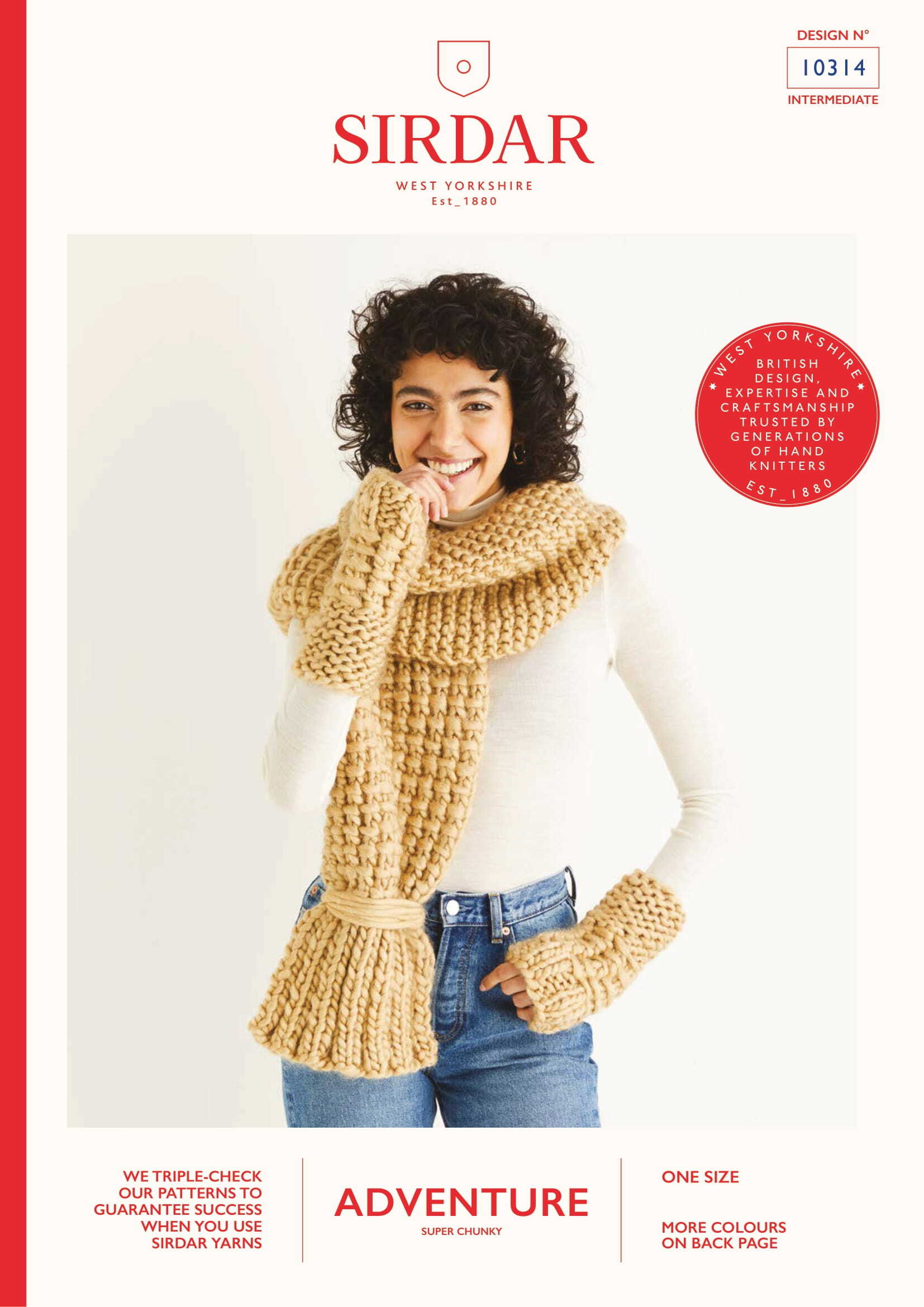 Sirdar Textured Scarf & Wrist Warmers Knitting Pattern