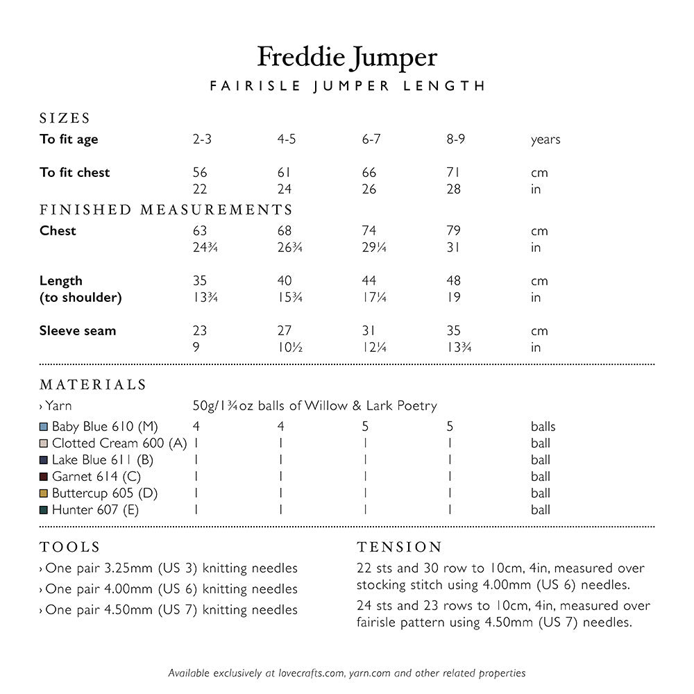 Willow & Lark Freddie Jumper Knitting Pattern