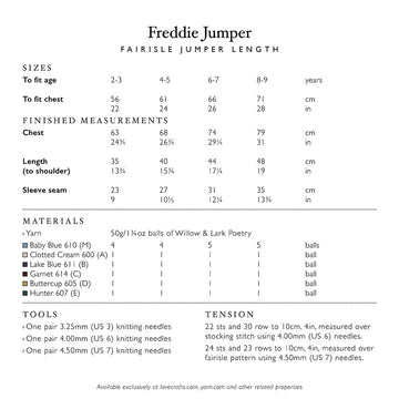 Willow & Lark Freddie Jumper Knitting Pattern