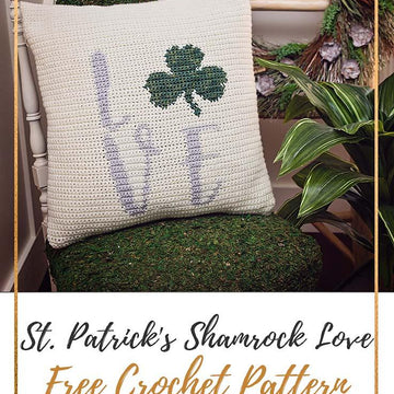 St. Patrick's Knit Shamrock Pillow Cover
