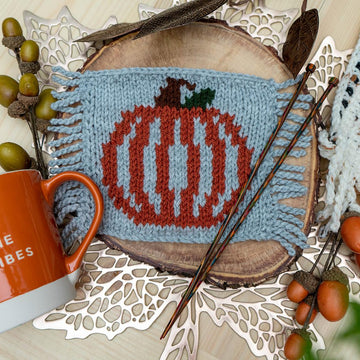 Pumpkin Mug Rug Knit