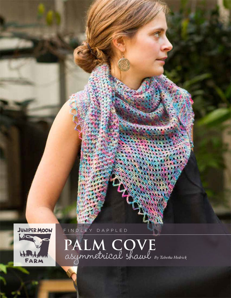 Palm Cove Asymmetrical Shawl in Juniper Moon Findley Dappled