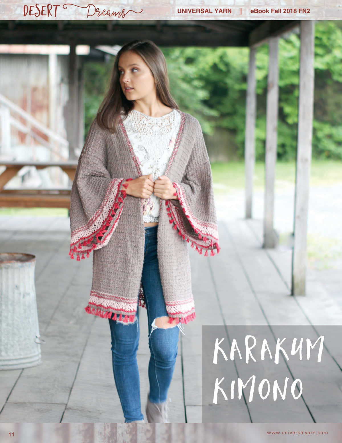 Universal Yarn Karakum Kimono Coat Knitting Pattern