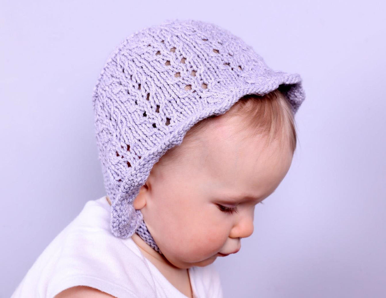 Baby Bonnet in Plymouth Yarn Cashmere De Cotone - f713 - PDF