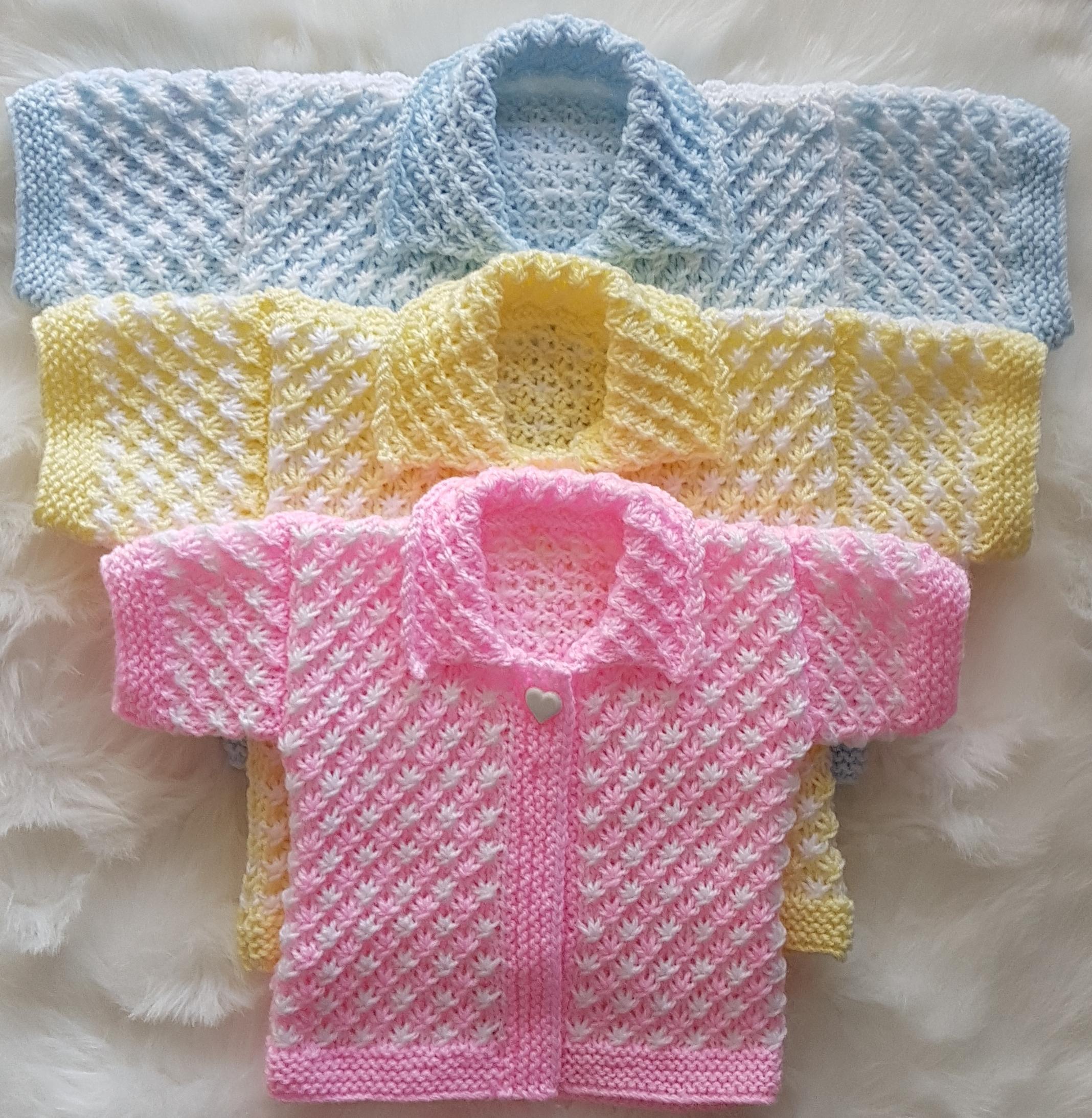 Sadie Baby cardigan with short sleeves 3 sizes 0-12mths