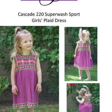 Cascade Yarns DK210 Girls' Plaid Dress (Free)