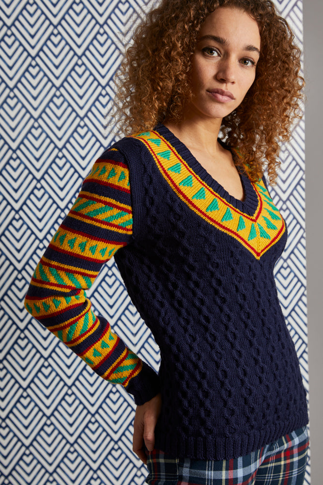 MillaMia Hedda V Neck Jumper Knitting Pattern