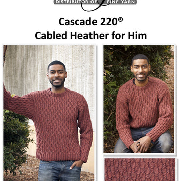 Cascade Yarns W Cabled Heather For Him Knitting Pattern