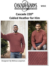 Cascade Yarns W Cabled Heather For Him Knitting Pattern