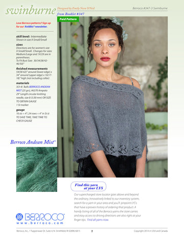 Berroco Swinburne Cape Knitting Pattern