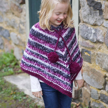 Girl's Poncho Cape Knitting Pattern