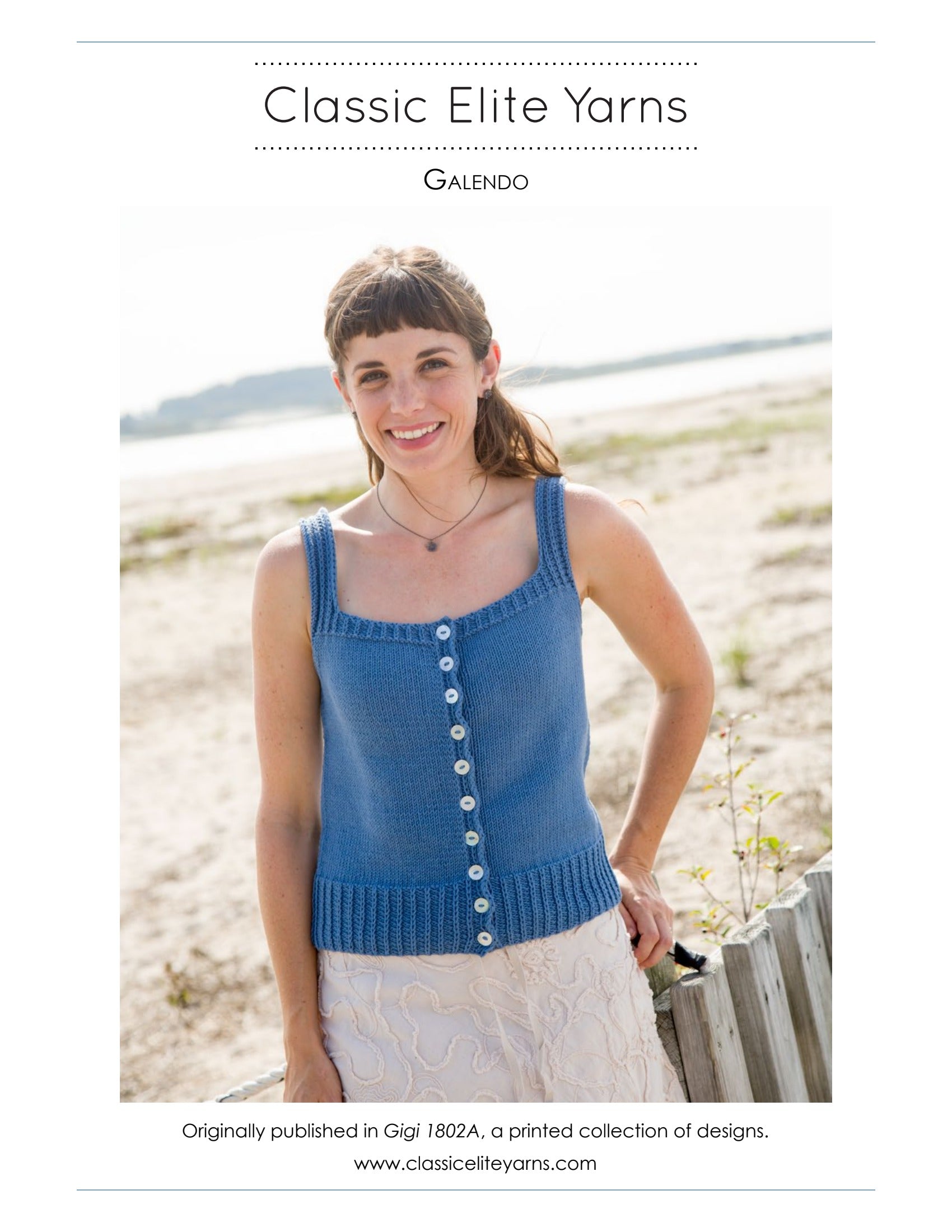 Classic Elite Yarns Galendo Vest Knitting Pattern