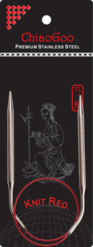 ChiaoGoo 16 in KNIT RED Circular Needles Stainless Steel