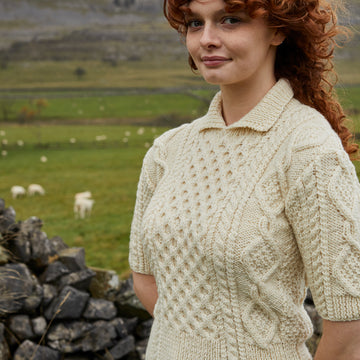 Debbie Bliss Cable Sweater With Collar