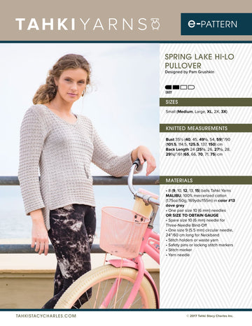Tahki Yarns Spring Lake Hi-Lo Pullover Knitting Pattern