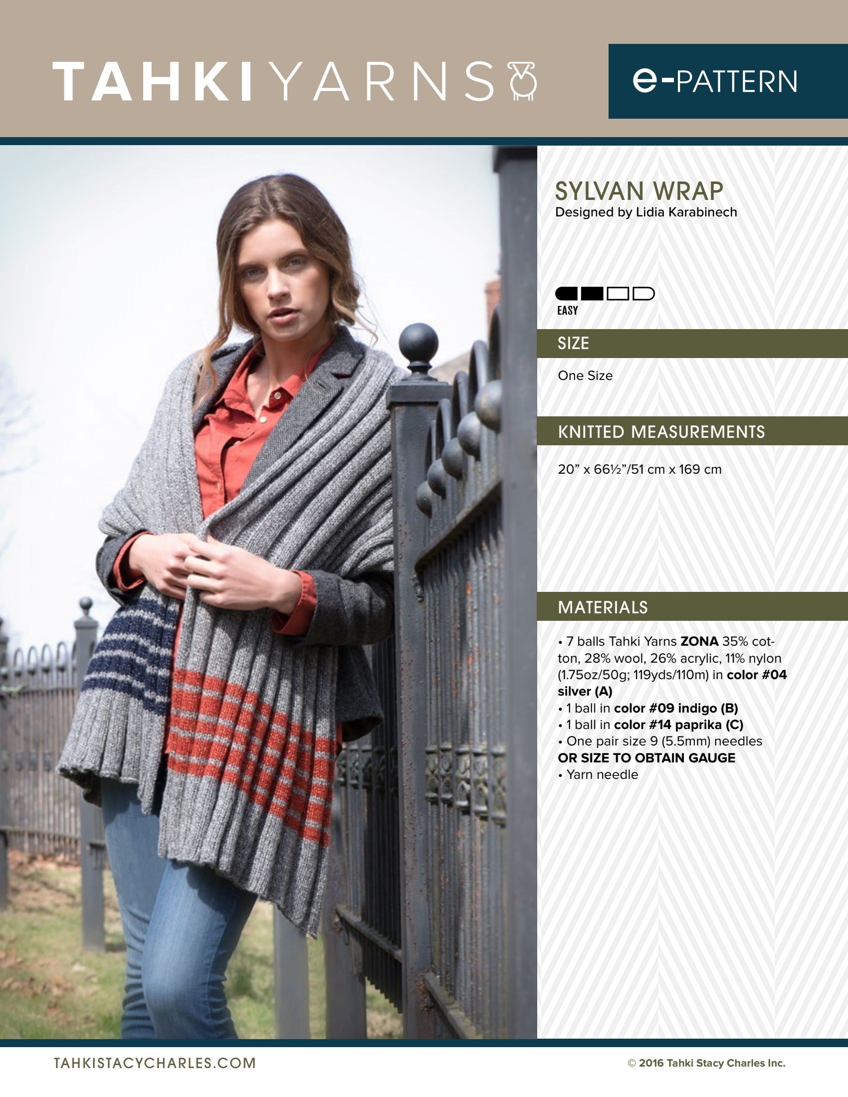 Tahki Yarns Sylvan Wrap Knitting Pattern
