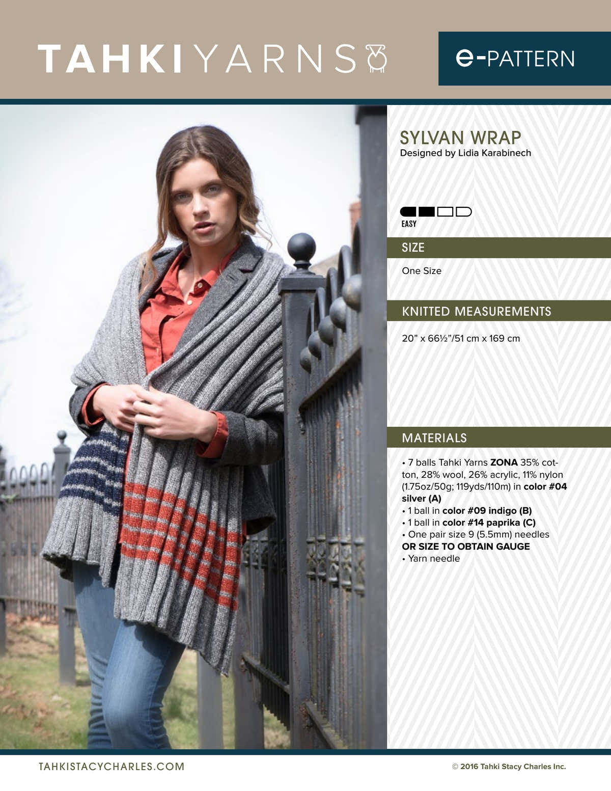 Tahki Yarns Sylvan Wrap Knitting Pattern