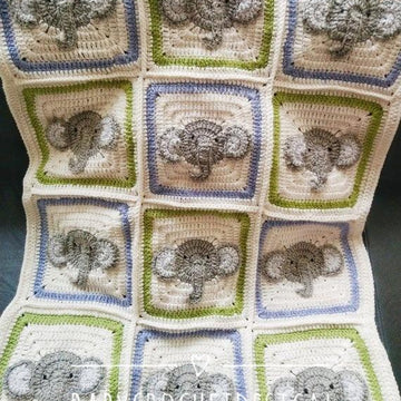 Elephant tile blanket
