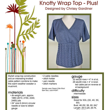 Gardiner Yarn Works Knotty Wrap Top Jumper Knitting Pattern