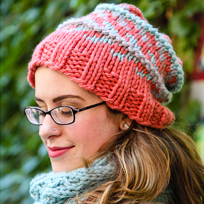 Valley Yarns Arrow Head Hat Knitting Pattern