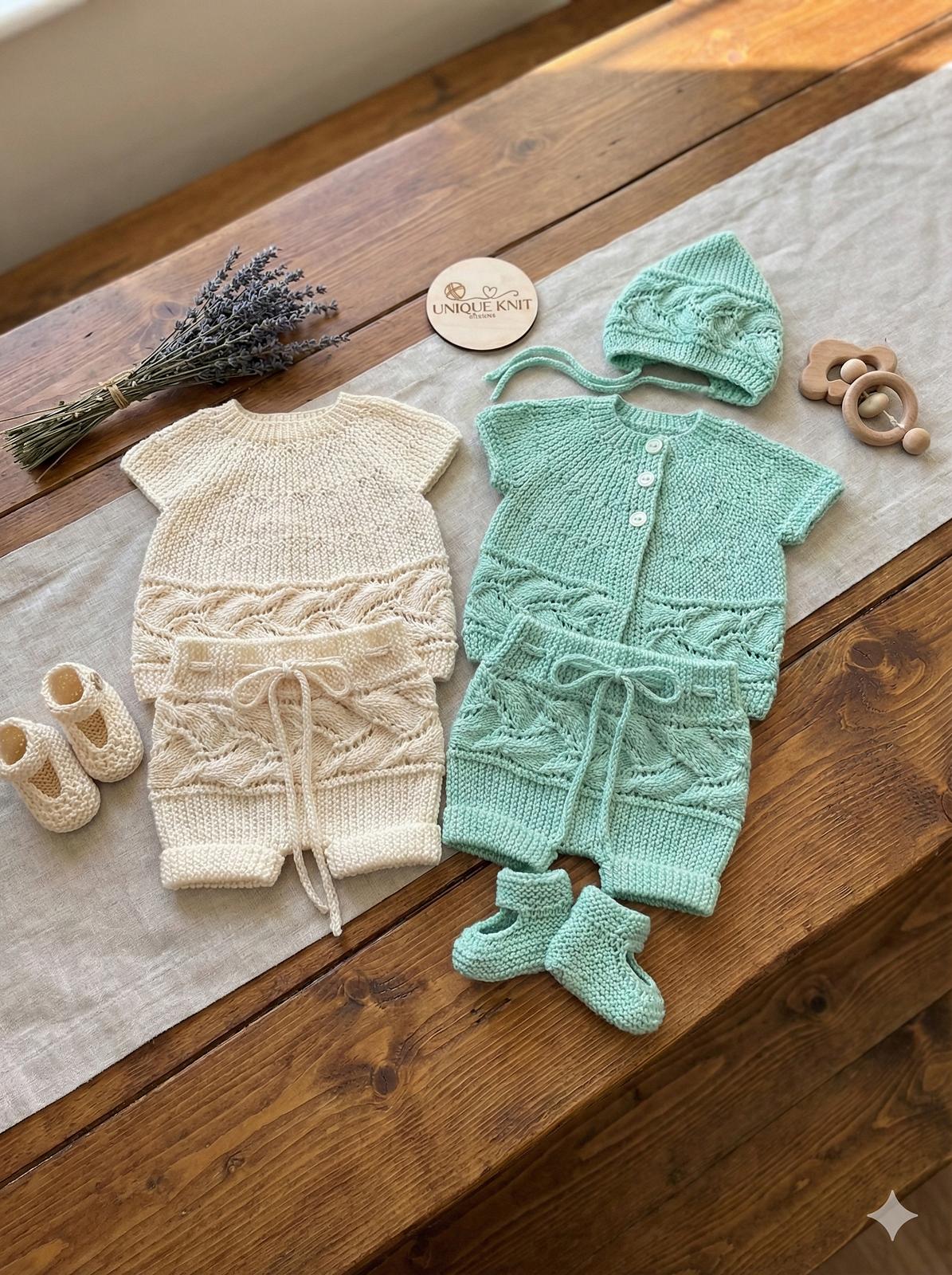 “Heather” sideways knitted set