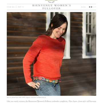 Swans Island Bienvenue Womens Pullover Knitting Pattern