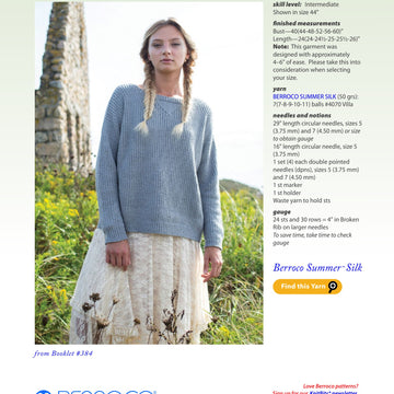 Berroco Catarratto Jumper Knitting Pattern